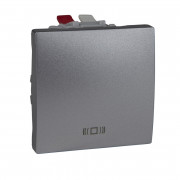 Кнопка звонка Schneider Electric Unica с символом Звонок алюминий MGU3.206.30C