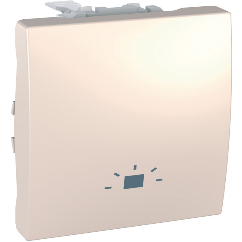 Вимикач Schneider Electric Unica кнопковий із символом Світло слонова кістка MGU3.206.25L