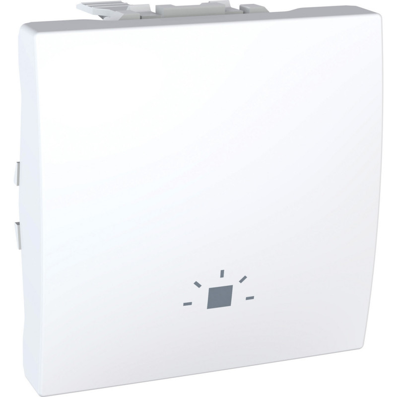 Вимикач Schneider Electric Unica кнопковий із символом Світло білий MGU3.206.18L