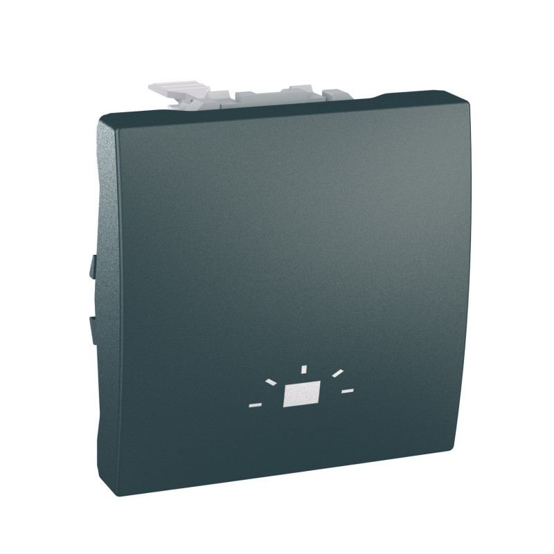 Вимикач Schneider Electric Unica кнопковий із символом Світло графіт MGU3.206.12L