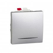 Выключатель проходной Schneider Electric Unica схема 6 с индикацией алюминий MGU3.203.30S