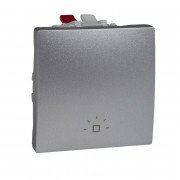 Выключатель Schneider Electric Unica кнопочный с символом Свет алюминий MGU3.206.30L