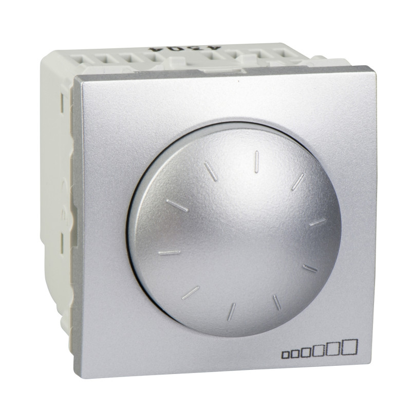 Светорегулятор  для флуоресцентных ламп Schneider Electric Unica поворотно-нажимной алюминий MGU3.510.30