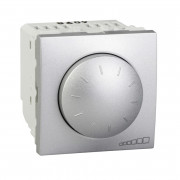 Светорегулятор для ламп накаливания и галогенных ламп Schneider Electric Unica поворотно-нажимной алюминий MGU3.511.30