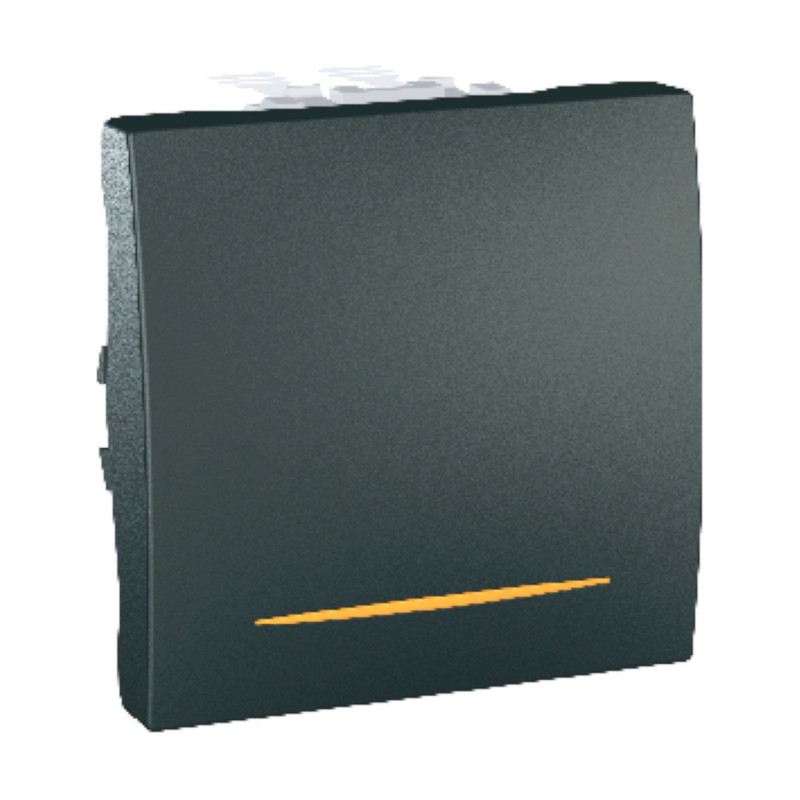 Вимикач Schneider Electric Unica 1-клавішний схема 1 з індикацією графіт MGU3.201.12S