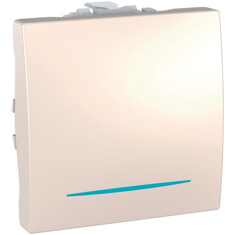 Выключатель Schneider Electric Unica 1-клавишный схема 1 с подсветкой слоновая кость MGU3.201.25N
