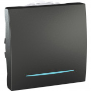 Выключатель Schneider Electric Unica 1-клавишный схема 1 с подсветкой графит MGU3.201.12N