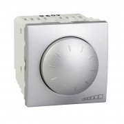 Светорегулятор для ламп накаливания и галогенных ламп Schneider Electric Unica поворотно-нажимной алюминий MGU3.511.30