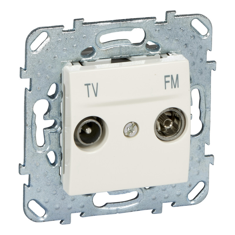 Розетка TV/FM прохідна Schneider Electric Unica слонова кістка MGU5.453.25ZD