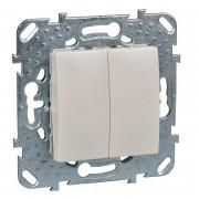 Выключатель Schneider Electric Unica 2-клавишный слоновая кость MGU5.211.25ZD