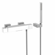 Термостатичний змішувач для ванни та душу Tres Cuadro Exclusive з ручним душем білий/хром 4071749