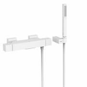 Термостатический смеситель для ванны и душа Tres Cuadro Exclusive с ручным душем белый матовый 007174039BM