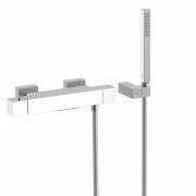 Термостатичний змішувач для ванни та душу Tres Cuadro Exclusive з ручним душем білий/хром 4071749
