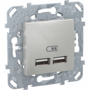 USB-розетка Schneider Electric Unica 2,1А алюминий MGU5.418.30ZD