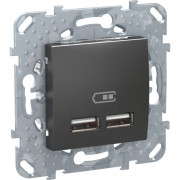 USB-розетка Schneider Electric Unica 2,1А графит MGU5.418.12ZD