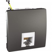 Телефонная розетка Schneider Electric Unica RJ12 6 контактов 2 модуля графит MGU3.497.12