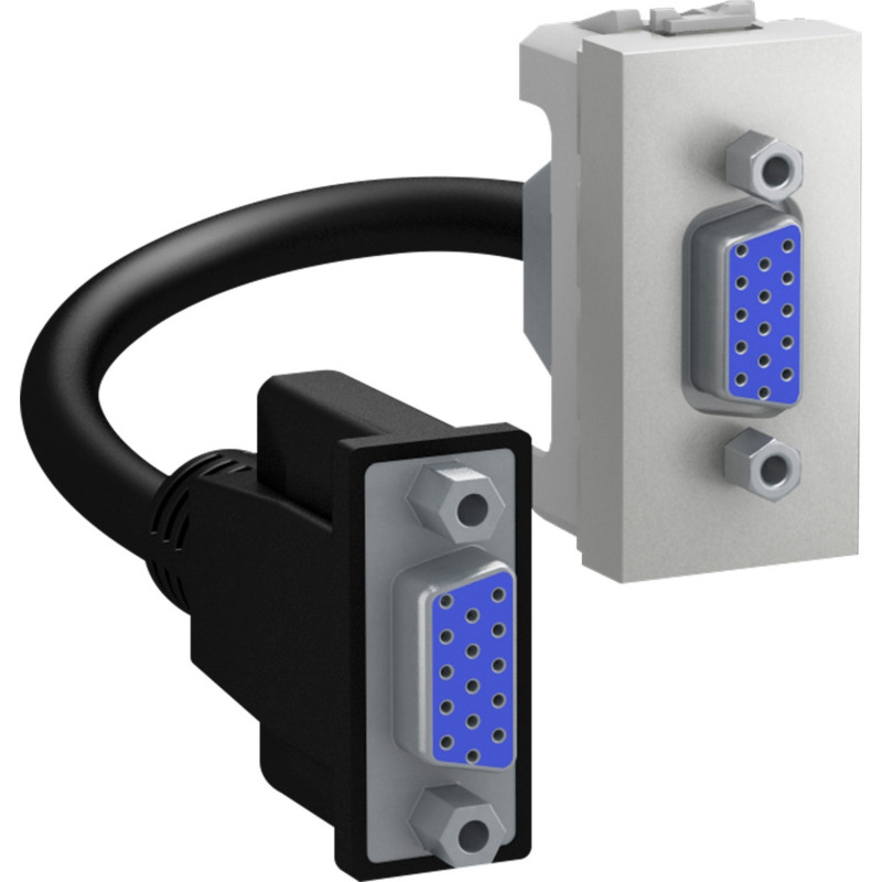 Розетка HD15 Schneider Electric Unica 1М алюміній MGU3.432.30