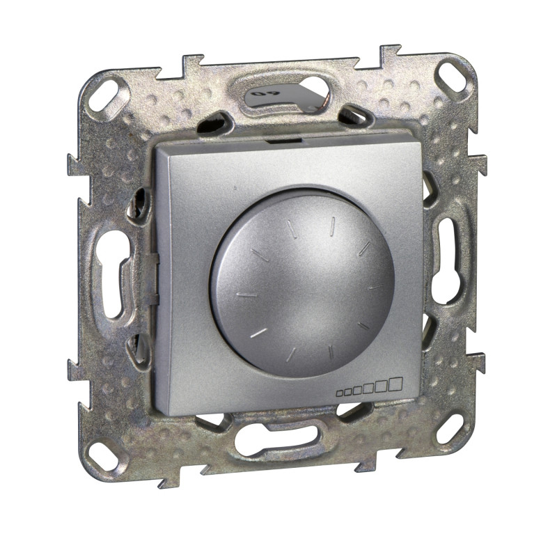 Світлорегулятор для LED-ламп поворотно-натискний Schneider Electric Unica універсальний 4-400Вт алюміній MGU5.513.30