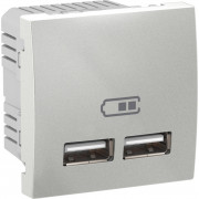 USB-розетка Schneider Electric Unica 2,1А алюминий MGU3.418.30