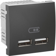 USB-розетка Schneider Electric Unica 2,1А графіт MGU3.418.12