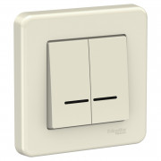 Выключатель 2-клавишный Schneider Electric Leona с подсветкой крем LNA2000323
