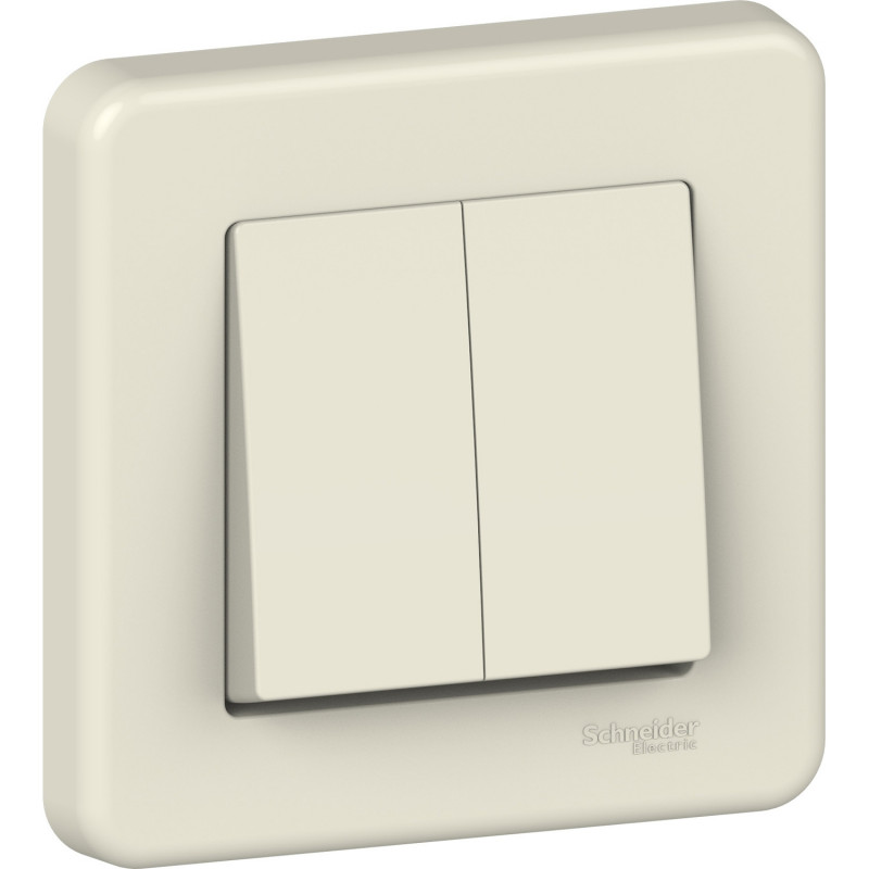 Выключатель Schneider Electric Leona 2-клавишный крем LNA0300323