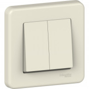 Выключатель Schneider Electric Leona 2-клавишный крем LNA0300323