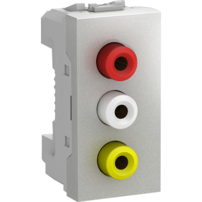 Розетка 3 RCA Schneider Electric Unica 1М алюминий MGU3.431.30