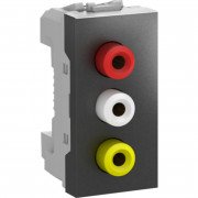 Розетка 3 RCA Schneider Electric Unica 1М графит MGU3.431.12