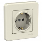 Розетка Schneider Electric Leona с заземлением крем LNA2900123