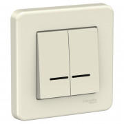 Выключатель 2-клавишный Schneider Electric Leona с подсветкой крем LNA2000323