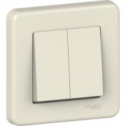 Выключатель Schneider Electric Leona 2-клавишный крем LNA0300323