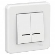 Выключатель Schneider Electric Leona 2-клавишный с подсветкой белый LNA2000321