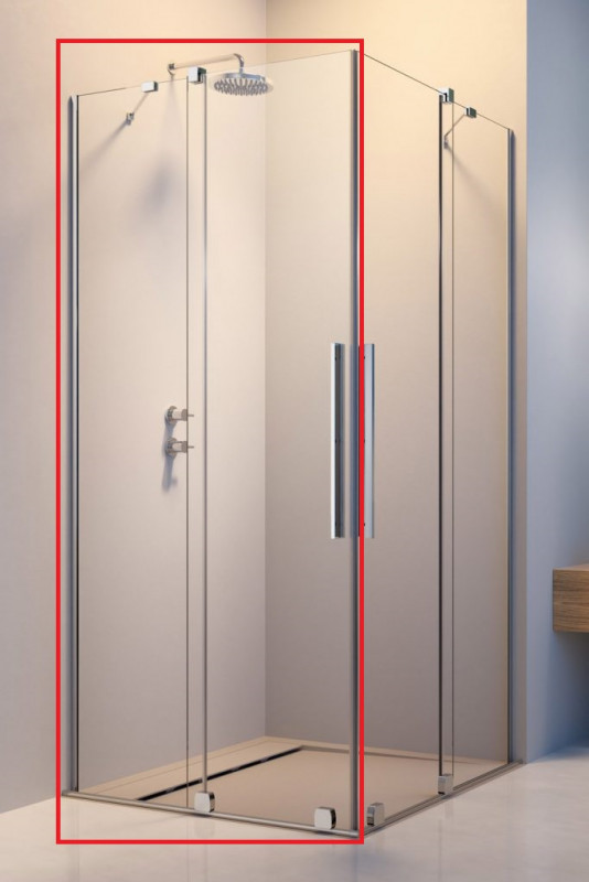 Душевая дверь с пристенком (левая часть кабины) Radaway Furo KDD 80х200 см раздвижная хром/прозрачное стекло 10105080-01-01L