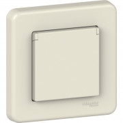 Розетка Schneider Electric Leona с заземлением и крышкой крем LNA3100223