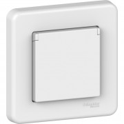 Розетка Schneider Electric Leona с заземлением и крышкой белый LNA3100221