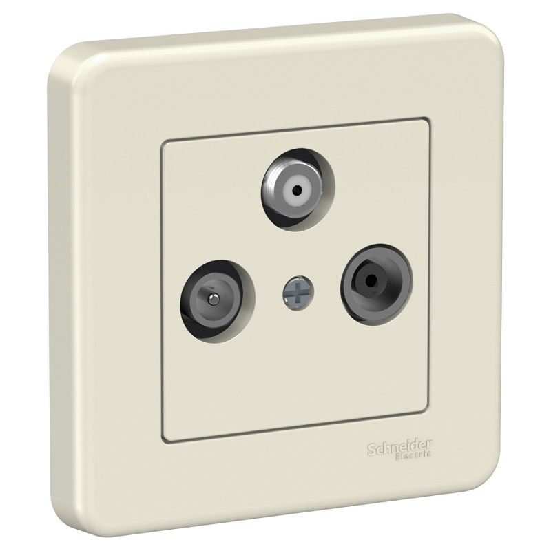 Розетка TV/R/SAT прохідна Schneider Electric Leona пластик крем LNA3500223