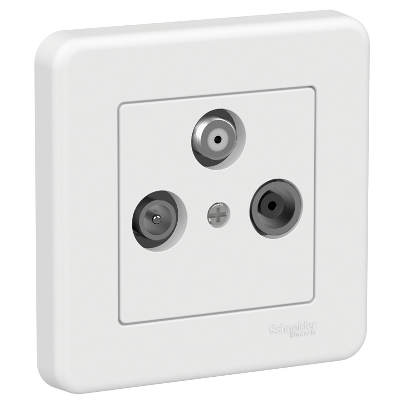 Розетка TV/R/SAT прохідна Schneider Electric Leona пластик білий LNA3500221