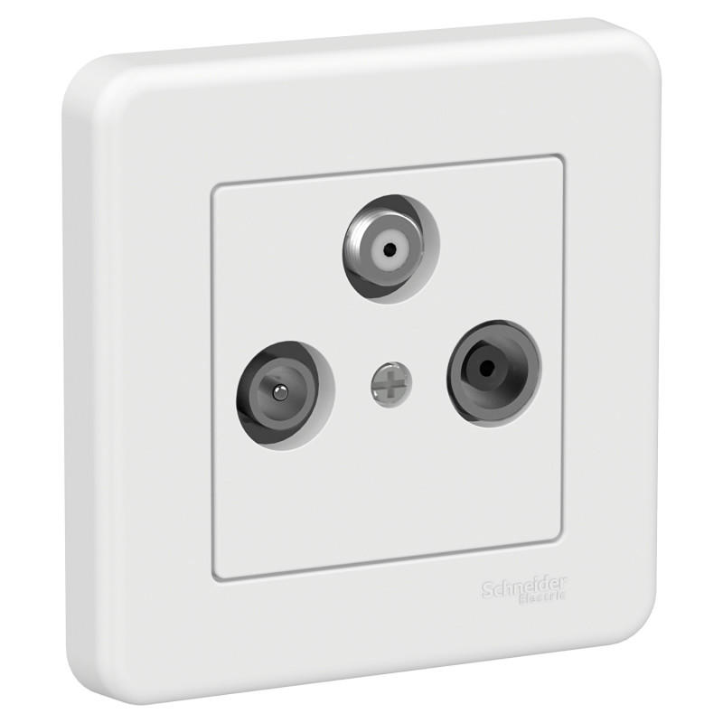 Розетка TV/R/SAT проходная Schneider Electric Leona пластик белый LNA3500221