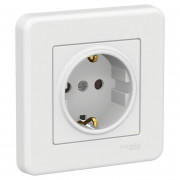 Розетка Schneider Electric Leona с заземлением и защитными шторками белый LNA2900221