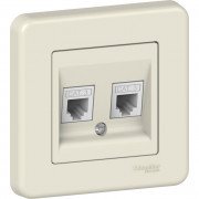 Розетка телефонная Schneider Electric Leona двойная 4 контакта пластик крем LNA4200123