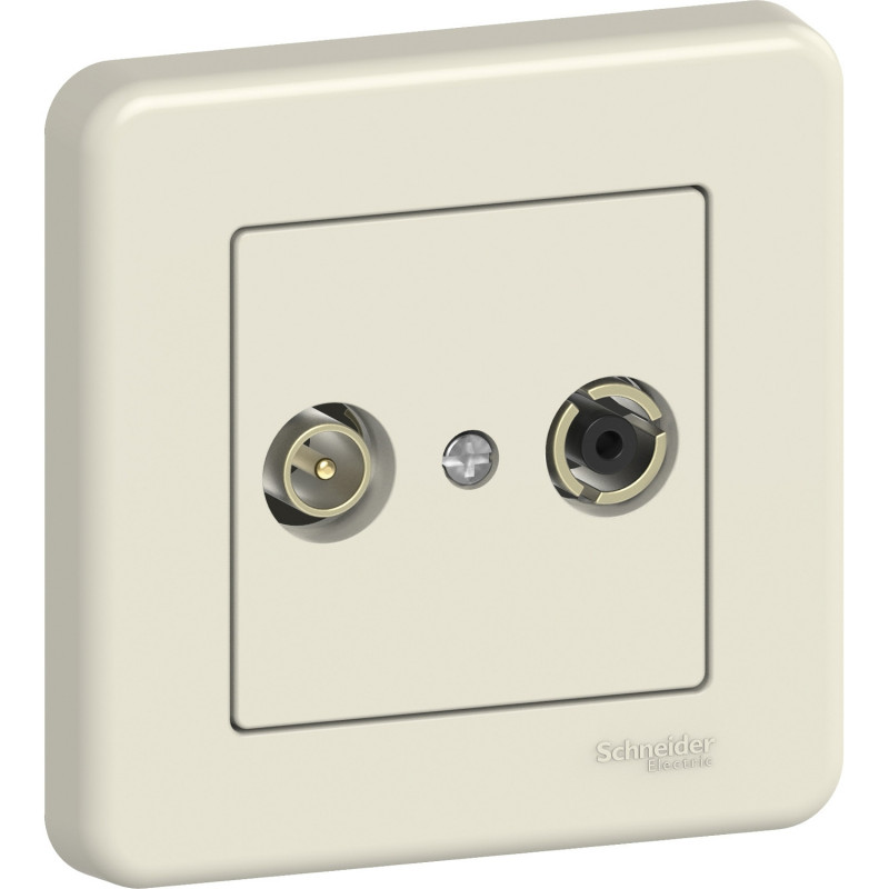 Розетка TV/R кінцева Schneider Electric Leona пластик крем LNA3300123
