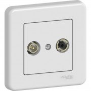 Розетка TV/R кінцева Schneider Electric Leona пластик білий LNA3300121
