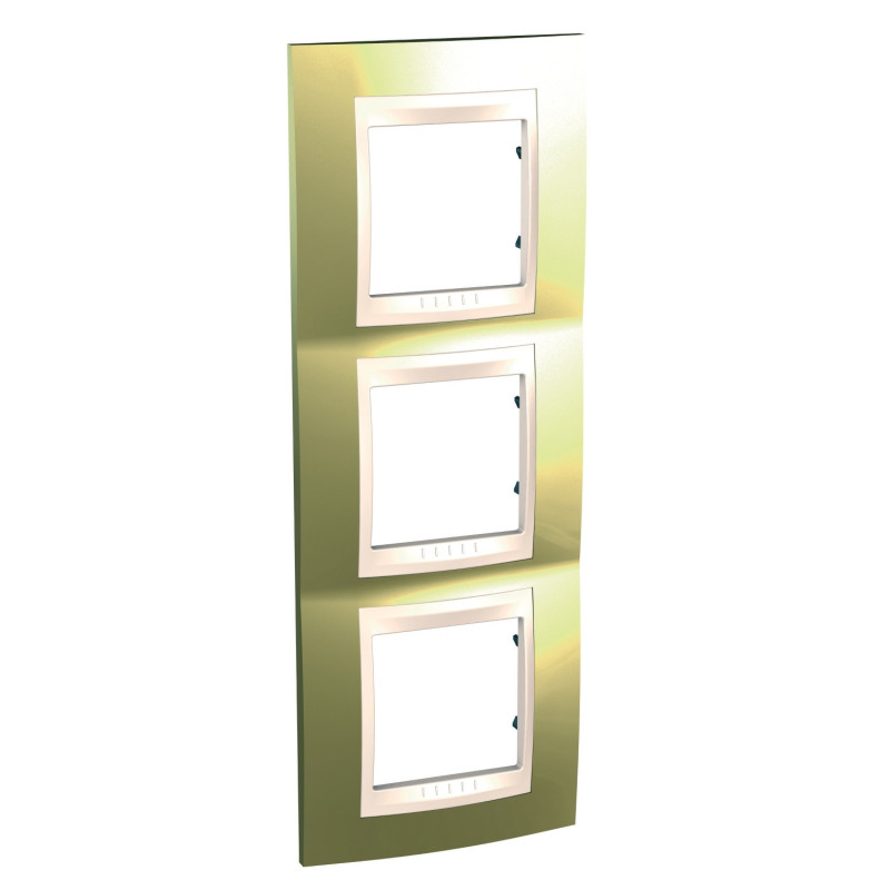 Рамка 3-постовая Schneider Electric Unica Plus вертикальная золото/слоновяа кость MGU66.006V.504