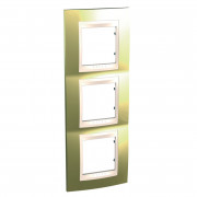 Рамка 3-постовая Schneider Electric Unica Plus вертикальная золото/слоновяа кость MGU66.006V.504