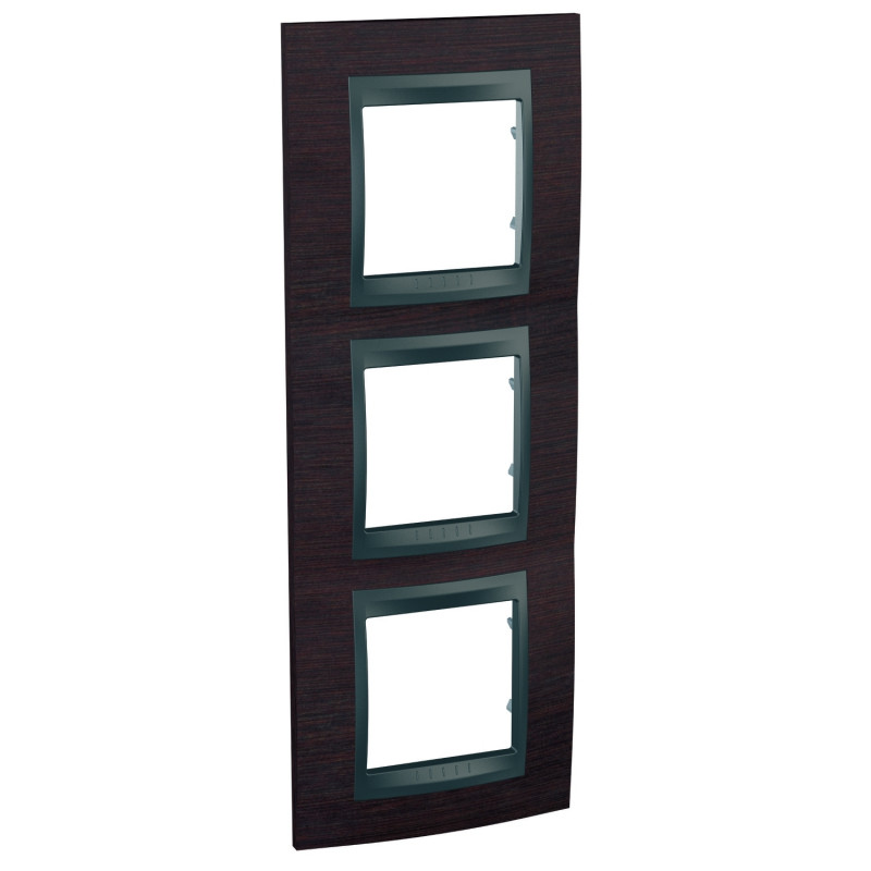 Рамка 3-постовая Schneider Electric Unica Top вертикальная венге/графит MGU66.006V.2M3