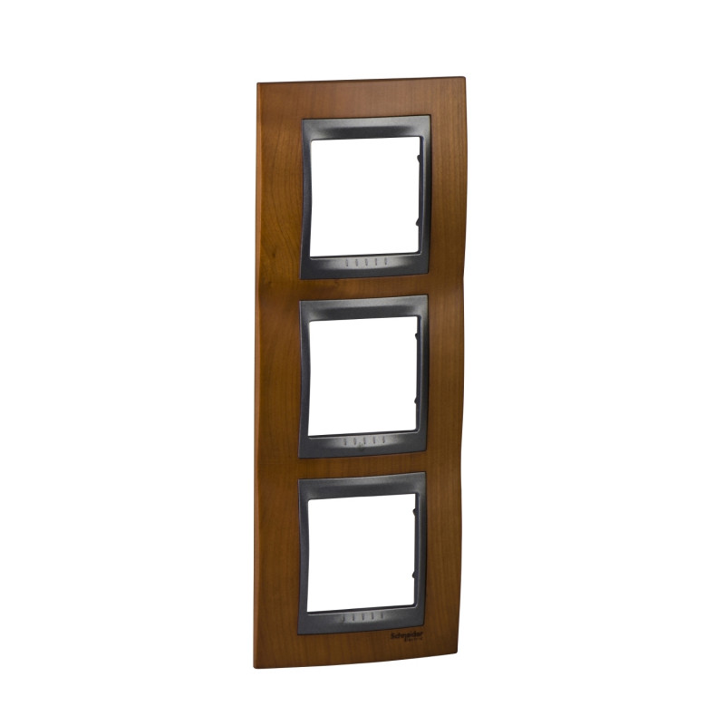 Рамка 3-постова Schneider Electric Unica Top вертикальна черешня/графіт MGU66.006V.2M2