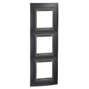 Рамка 3-постовая Schneider Electric Unica Top вертикальная металлик/графит MGU66.006V.297