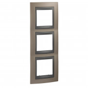 Рамка 3-постовая Schneider Electric Unica Top вертикальная оникс медный/графит MGU66.006V.296