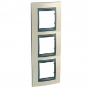 Рамка 3-постовая Schneider Electric Unica Top вертикальная титановый/графит MGU66.006V.295